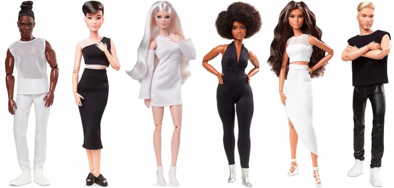 Black and white barbie hot sale doll