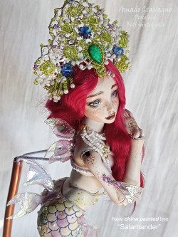 New china painted porcelain ball jointed dolls line "Salamander"
