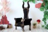 Miniature chair with horns, goth devil dollhouse furniture. Black gold luxury armchair Halloween dio 0