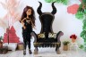 Miniature chair with horns, goth devil dollhouse furniture. Black gold luxury armchair Halloween dio 1